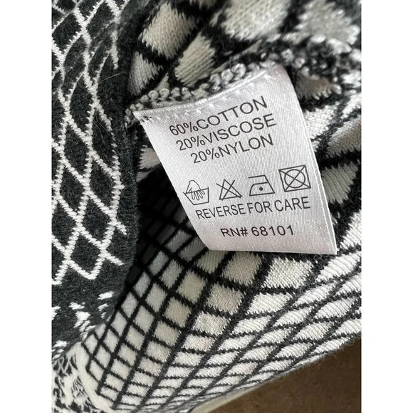 Belldini Open Cardigan Black and White Women’s Size Large - Picture 5 of 5